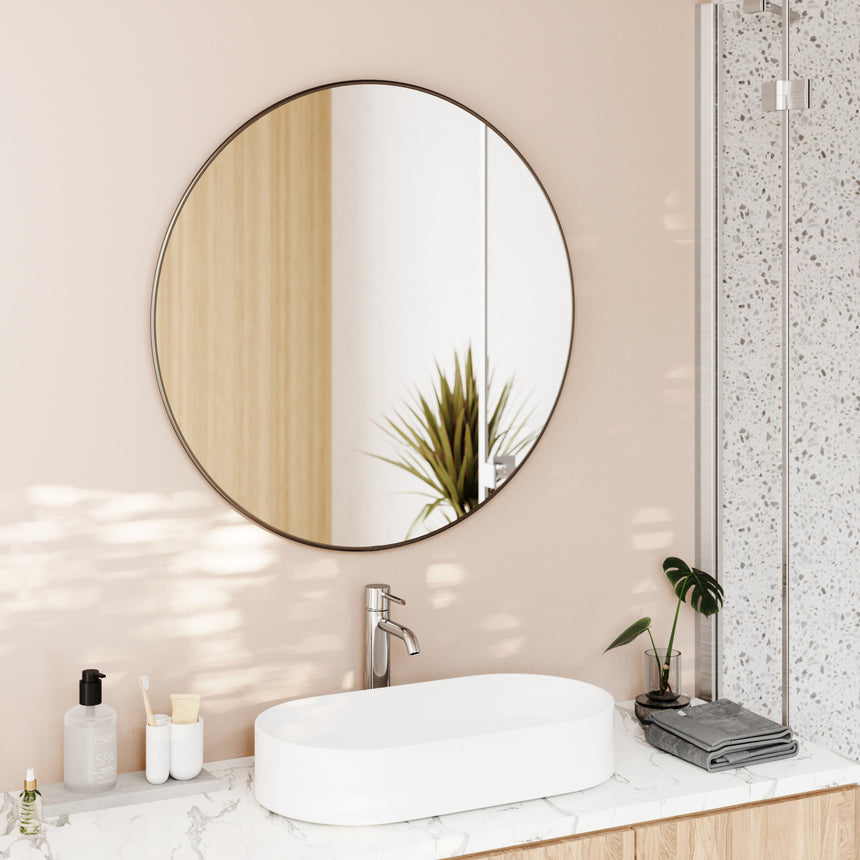 Specchio da parete Hubba D 86 cm Titanio-Metallico UMBRA
