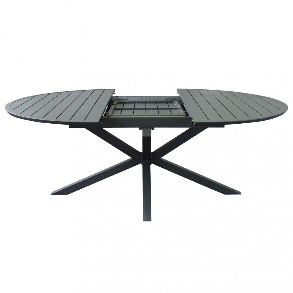 TAVOLO ROTONDO CAMELOT ALLUNGABILE 150/200 X 150 ANTRACITE