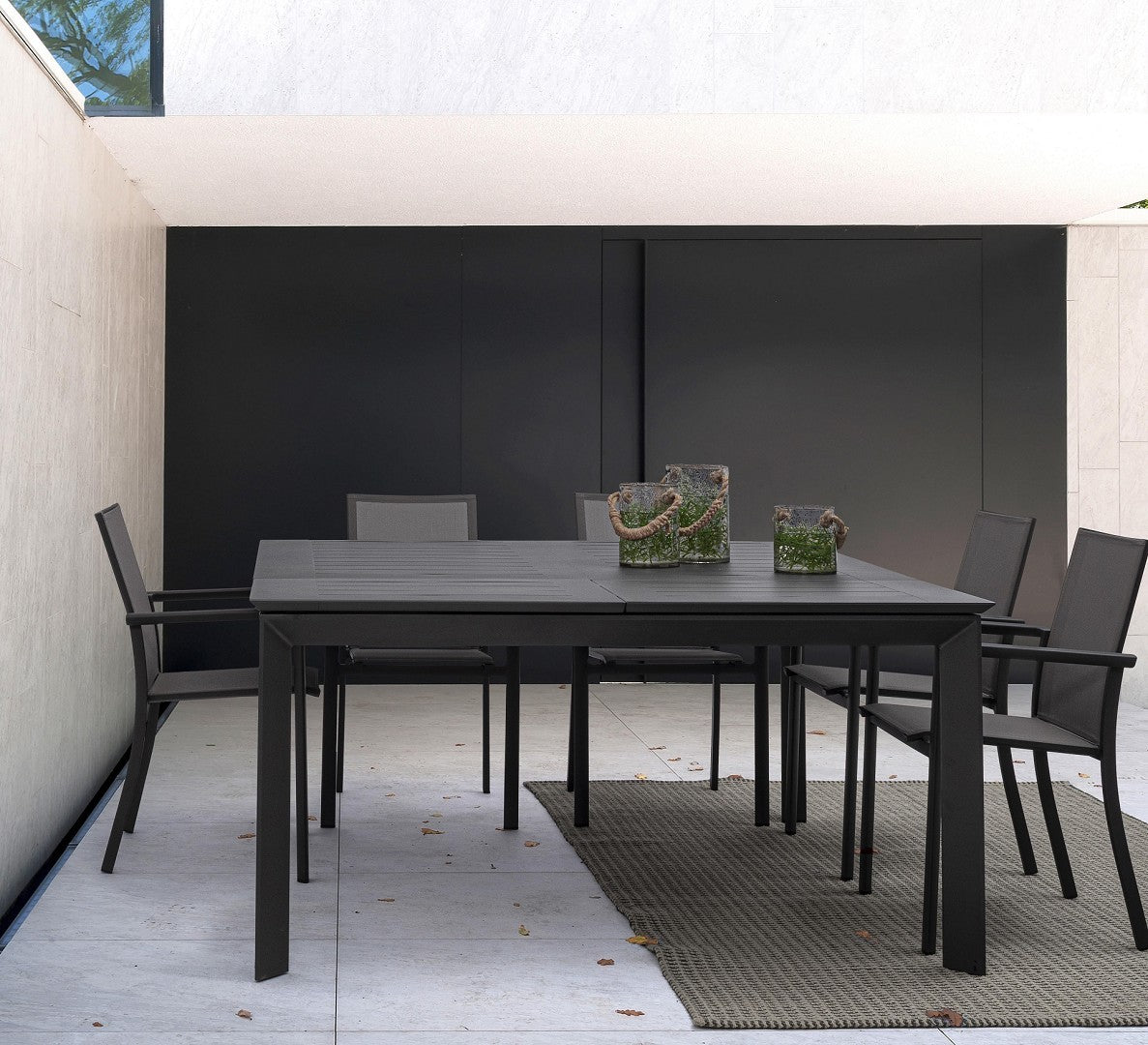 TAVOLO KONNOR ALLUNGABILE 110/160X160CM ANTRACITE