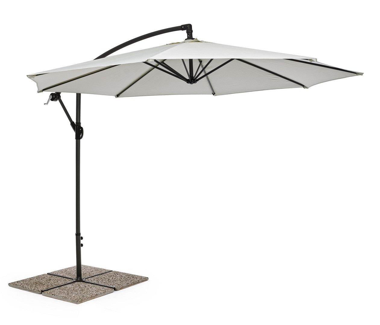 OMBRELLONE RETRATTILE TEXAS D.3 METRI ANTRACITE/NATURALE