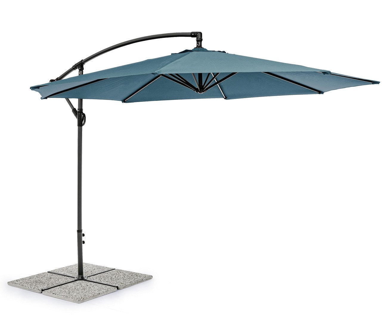 OMBRELLONE RETRATTILE TEXAS D.3 METRI ANTRACITE/BLU PAVONE