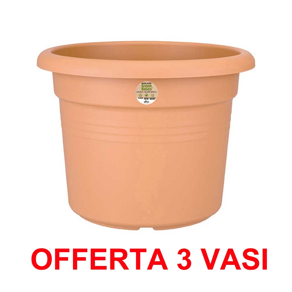 OFFERTA 3 VASO GREEN BASICS CILINDER 35CM MILD TERRA