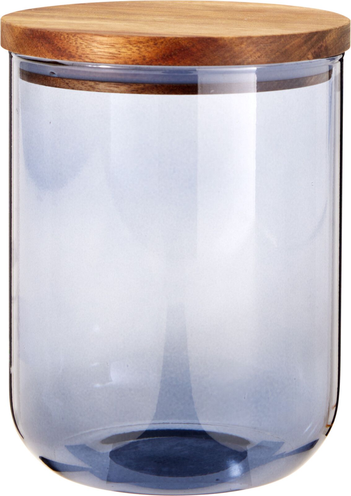 Barattolo in Vetro con Coperchio in Legno 1200 ml 12.5x16.5 cm Blu - immagine 1
