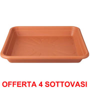 OFFERTA 4 SOTTOVASO UNIVERSAL SAUCER SQUARE 20CM TERRA