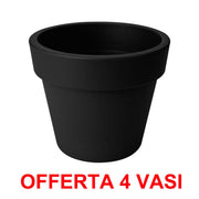 OFFERTA 4 VASO GREEN BASICS TOP PLANTER 30CM LIVING BLACK