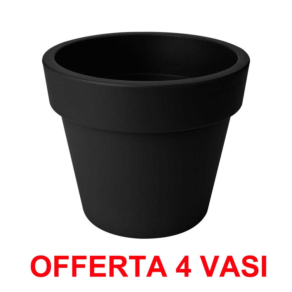 OFFERTA 4 VASO GREEN BASICS TOP PLANTER 30CM LIVING BLACK