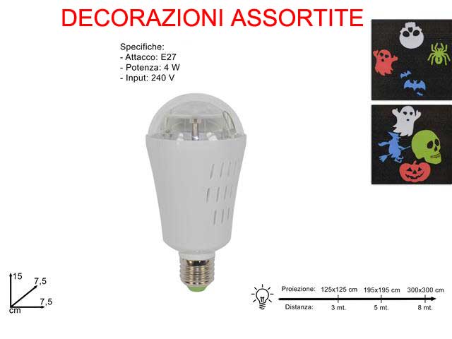 LAMPADINA PROIETTORE INTERNO MOSTRI LED HALLOWEEN ATTACCO E27