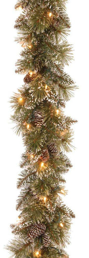 GHIRLANDA VERDE GLITTER CON LUCI LED 274CM Ø25CM