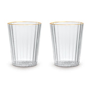 SET 2 BICCHIERI 370ML TRASPARENTE FINITURA ORO IN ACRILICO