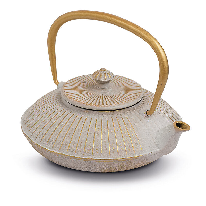 TEIERA GHISA CON MANICO DORATO 500ML BIANCA