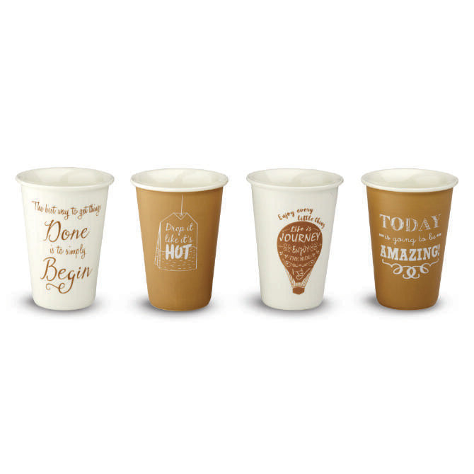 SET 4 MUG CAFFÈ 350ML MATERIALE NEW BONE CHINA