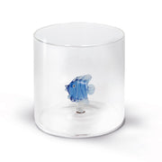 Bicchiere in Vetro Borosilicato con Soggetto Interno D 8cm Pesce Azzurro Wd Lifestyle