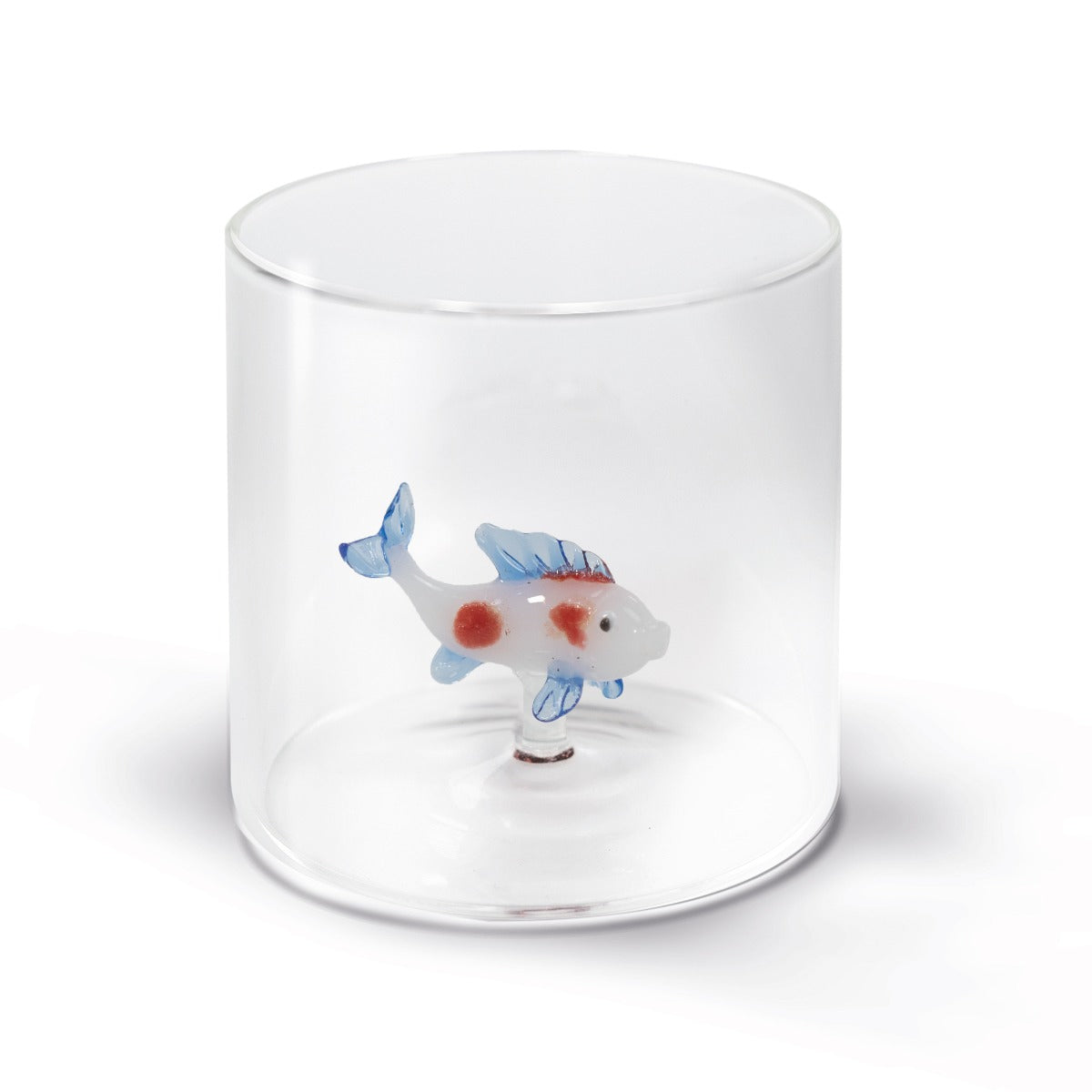 Bicchiere in vetro borosilicato con figura Carpa Trasparente WD LIFESYLE