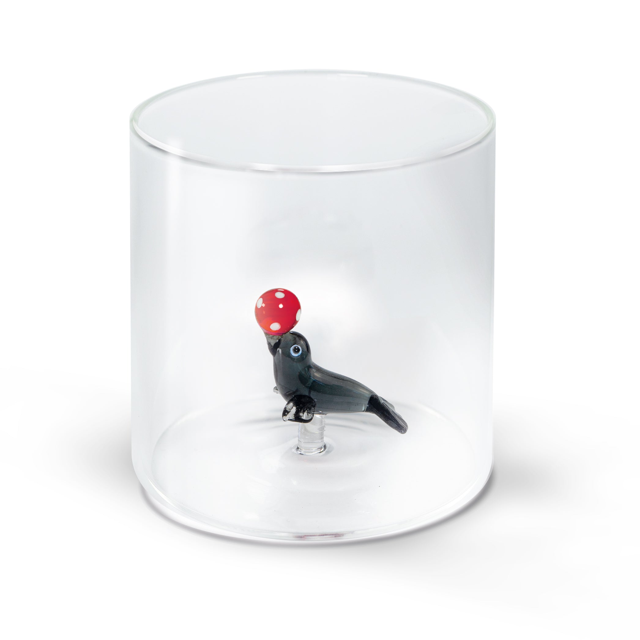 Bicchiere in vetro borosilicato D 8 x 8 cm 250 ml Decoro Foca Trasparente WD LIFESYLE