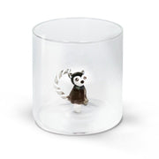 Bicchiere in Vetro Borosilicato con Statuina Lemure 250 ml Trasparente Wd Lifestyle