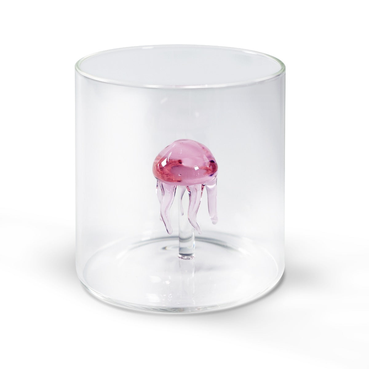 BICCHIERE DA ACQUA MEDUSA ROSA IN VETRO SOFFIATO