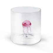 BICCHIERE DA ACQUA MEDUSA ROSA IN VETRO SOFFIATO