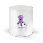 BICCHIERE DA ACQUA POLIPO VIOLA IN VETRO SOFFIATO