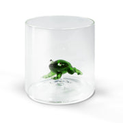 BICCHIERE DA ACQUA RANA VERDE IN VETRO SOFFIATO