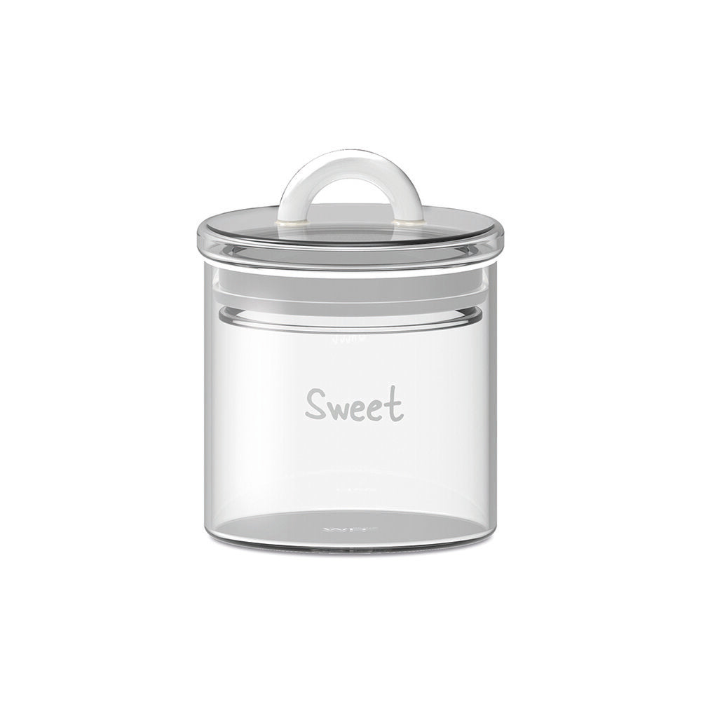 BARATTOLO ZUCCHERIERA IN VETRO CON TAPPO BIANCO 300ML