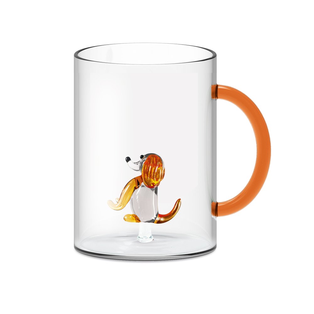 TAZZA MUG IN VETRO CON CAGNOLINO 420ML