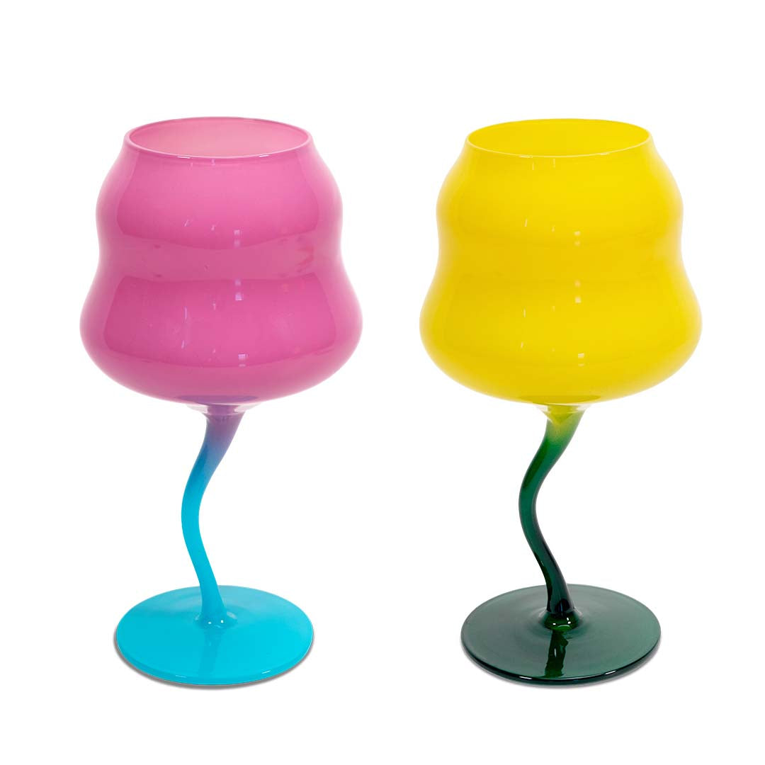 Set 2 calici da cocktail in vetro Multicolore