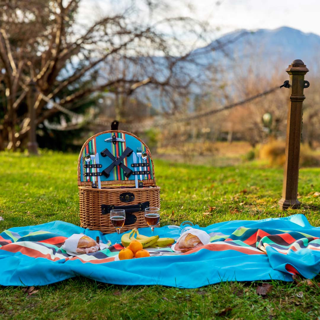 Cestino da picnic in vimini miele per 4 persone Multicolor