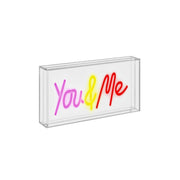 Insegna Neon con Cornice in Plexiglass You and Me 30x15cm Bianco Wd Lifestyle