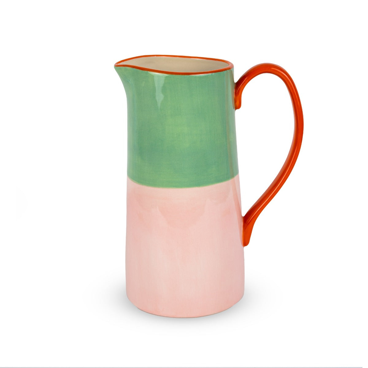 Caraffa in Vetro 1,3L Verde e Rosa