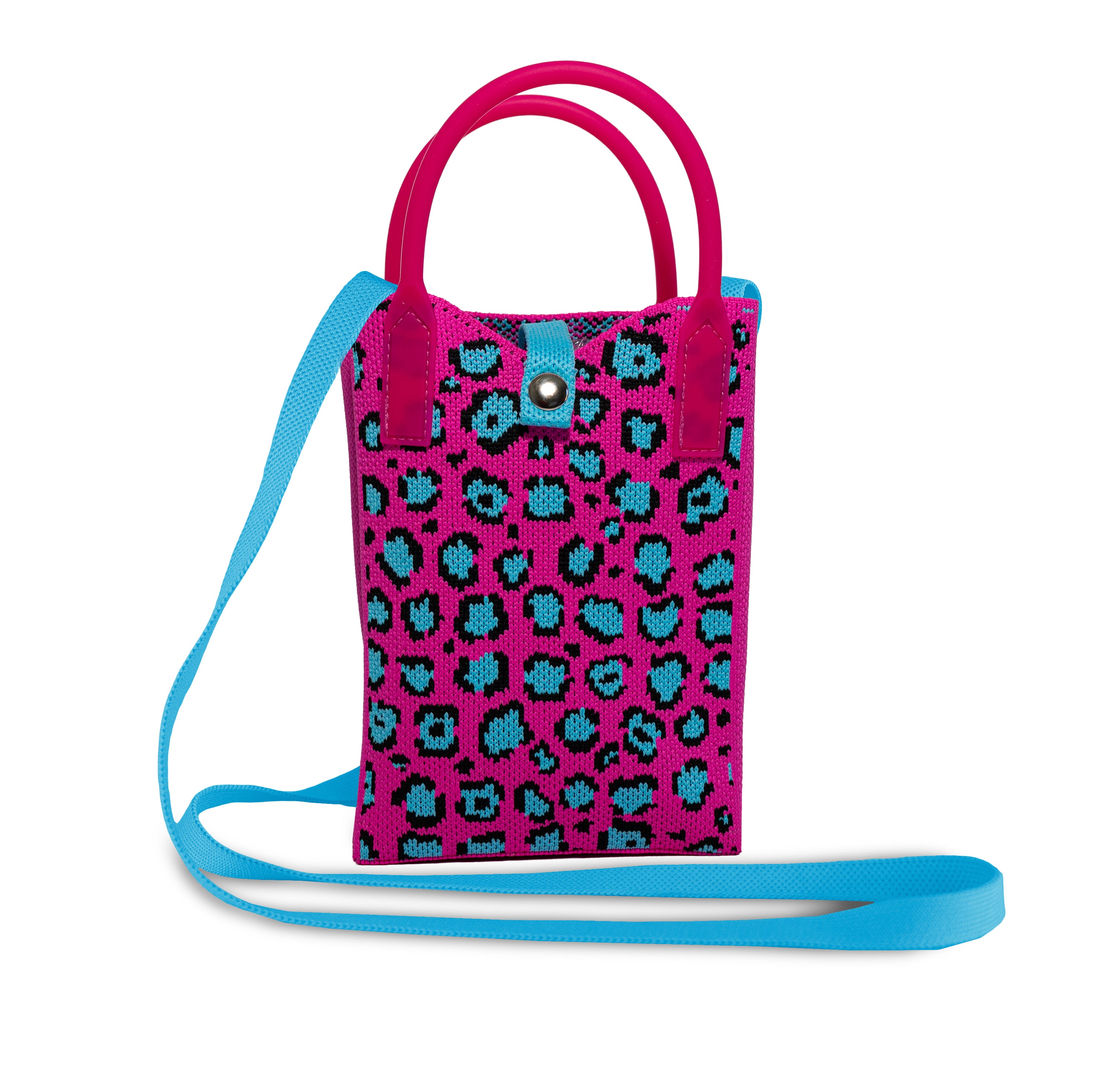 Portacellulare lavorato a maglia Decorazione leopardata 17 x 12cm Multicolor WD LIFESYLE