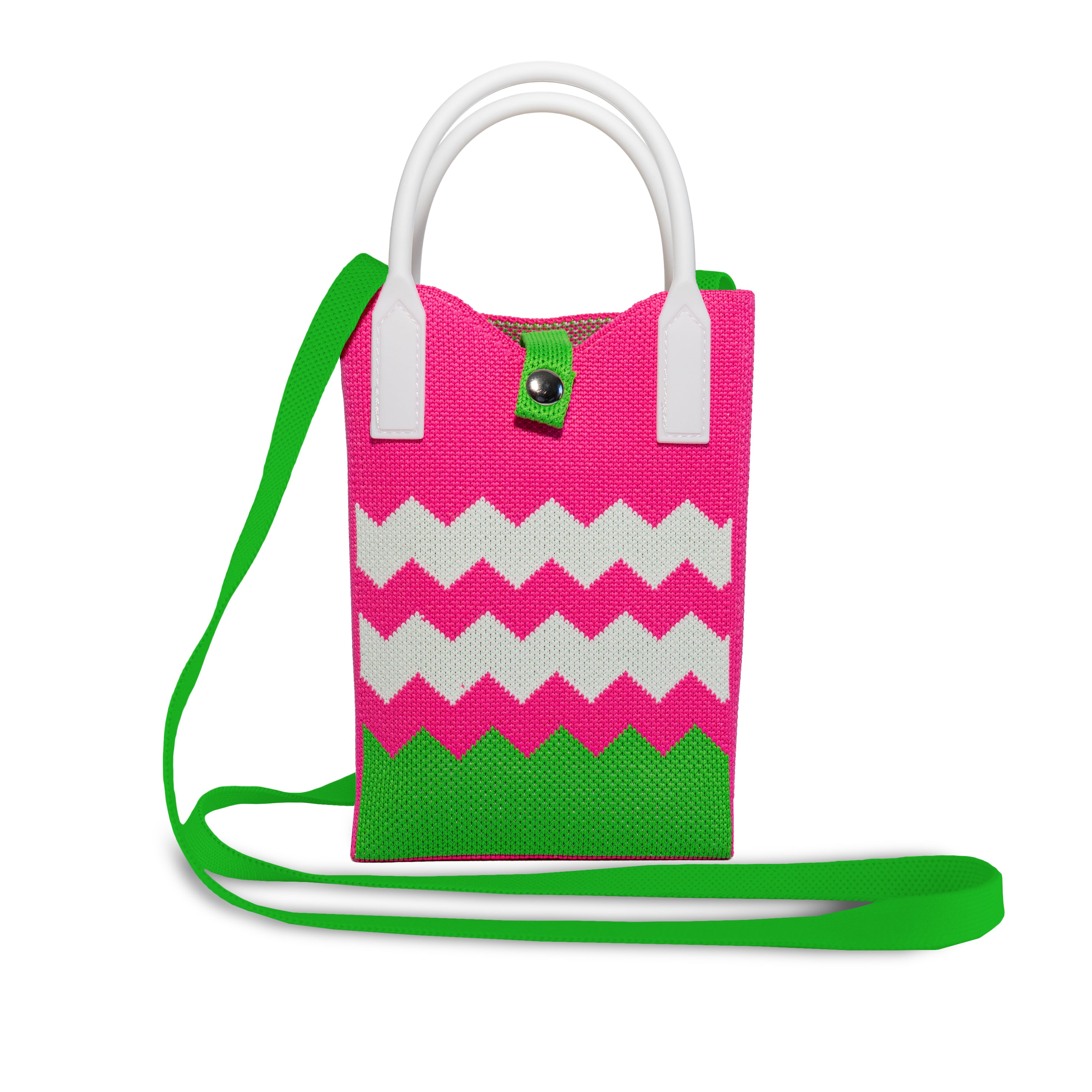 Portacellulare lavorato a maglia Decorazione zigzag 17 x 12cm Multicolor WD LIFESTYLE