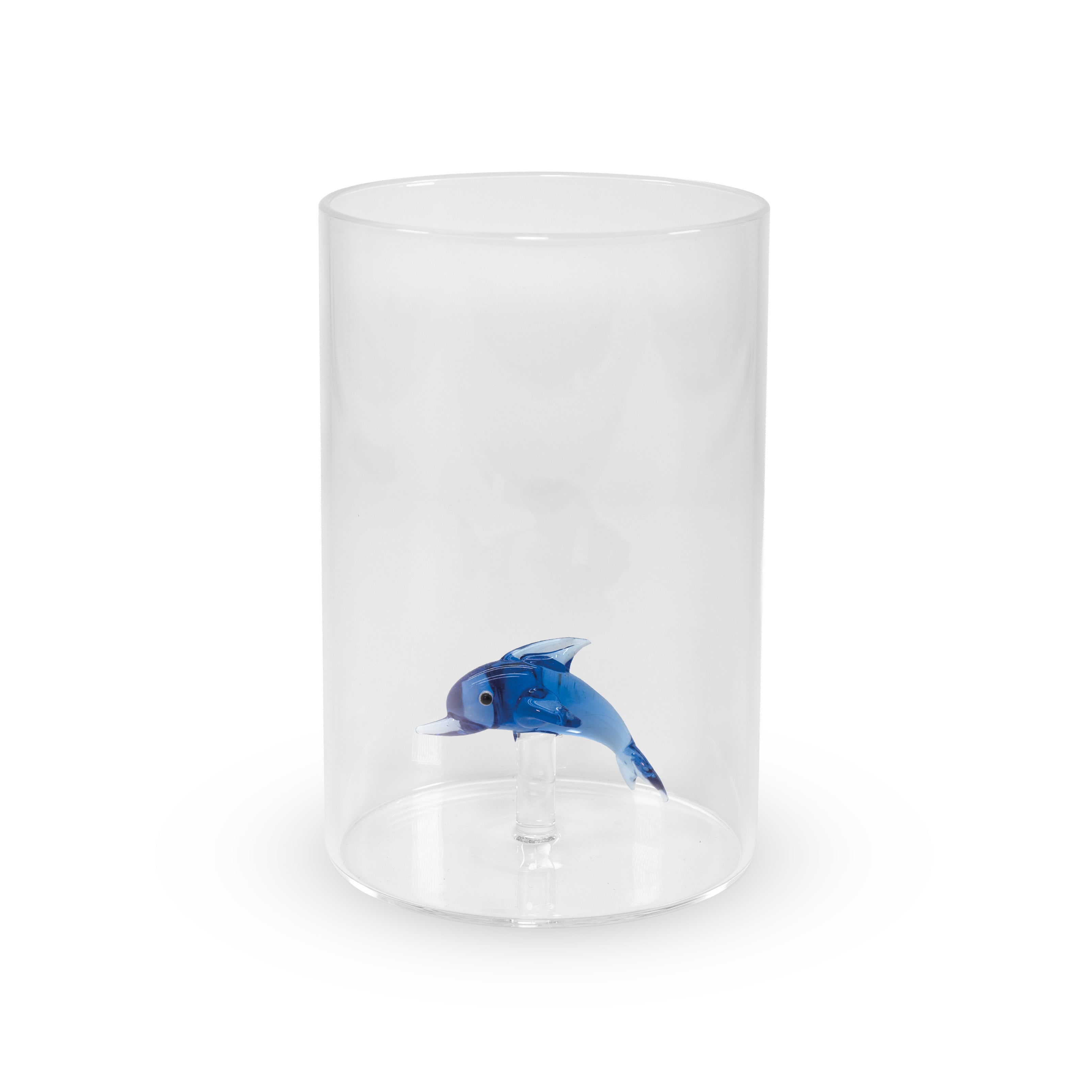 Bicchiere in vetro borosilicato Decoro Delfino 500 ml Trasparente WD LIFESTYLE