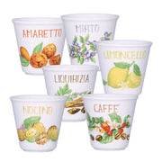 SET 6 BICCHIERINI MIX 75CC IN PORCELLANA LINEA LIQUORELLI