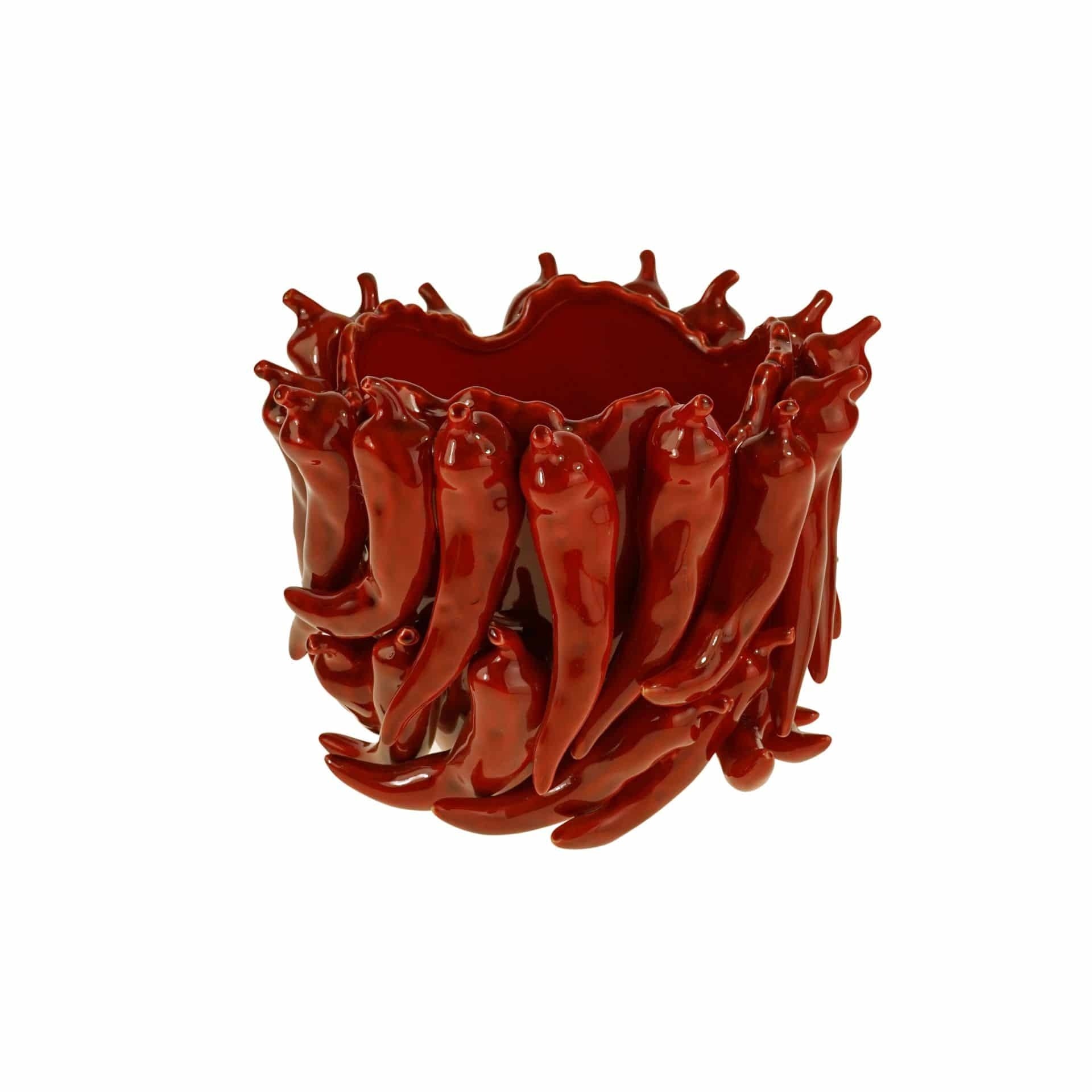 Vaso Chili Pepper in Ceramica 25x25x25 cm Rosso PERAGA HOME