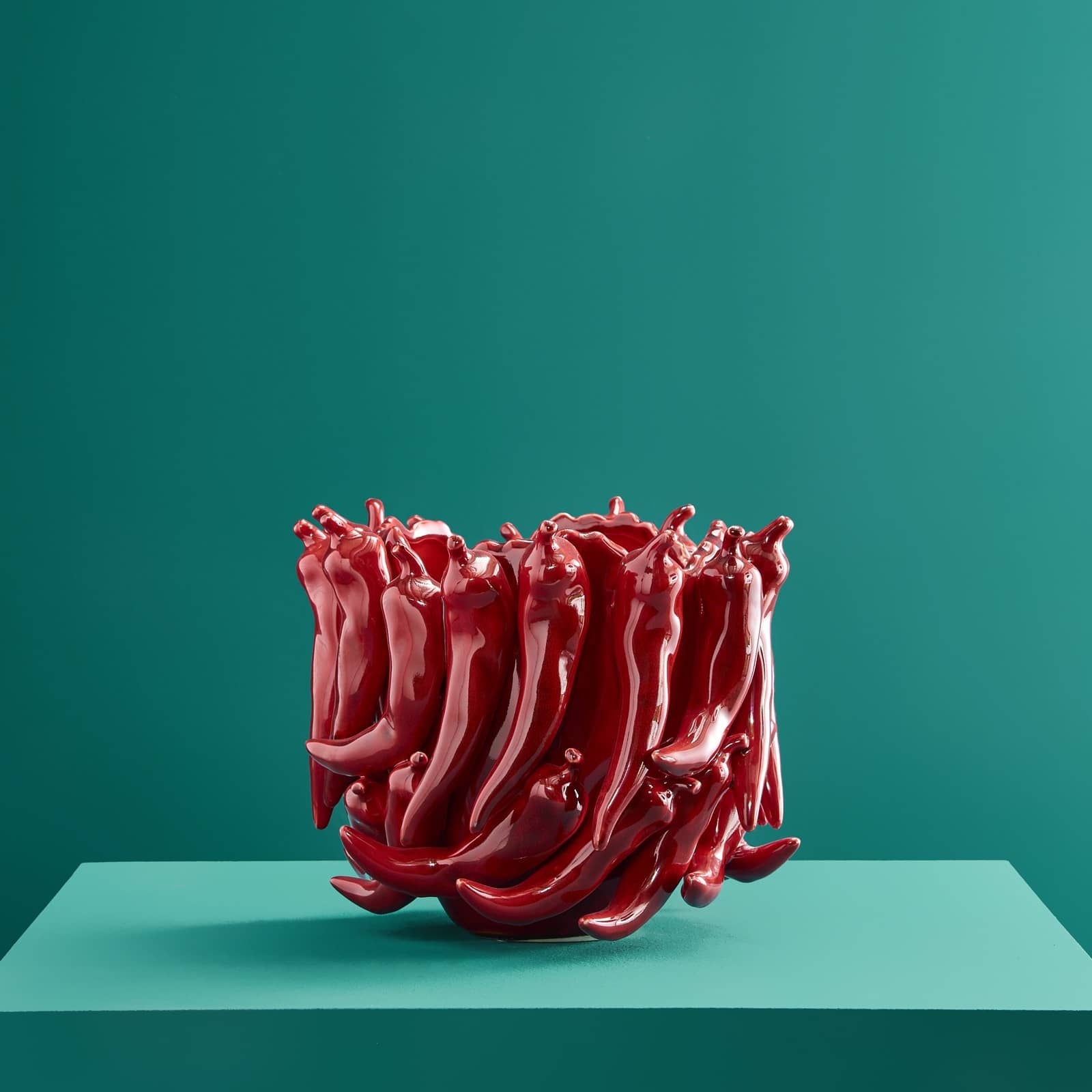 Vaso Chili Pepper in Ceramica 25x25x25 cm Rosso PERAGA HOME