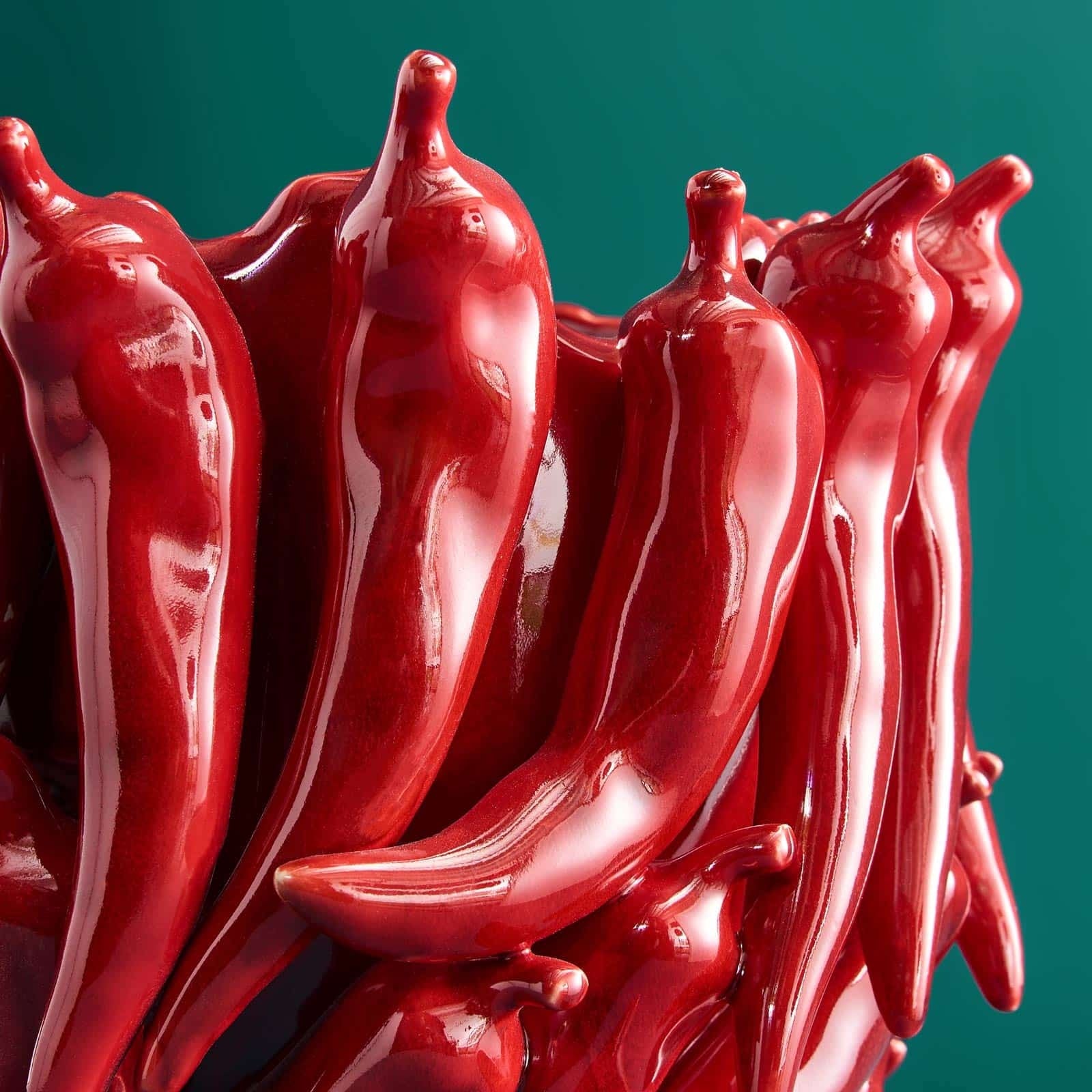Vaso Chili Pepper in Ceramica 25x25x25 cm Rosso PERAGA HOME