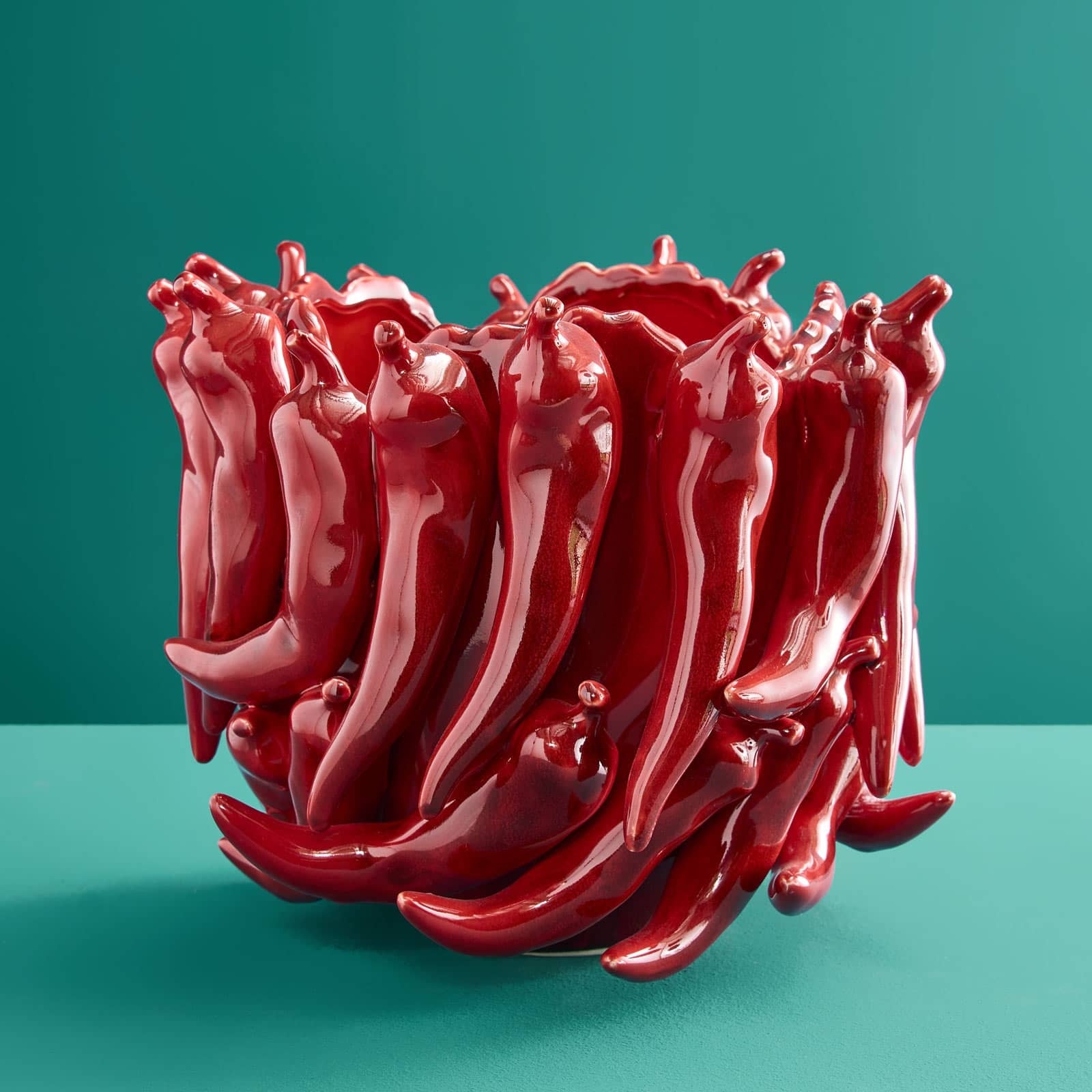 Vaso Chili Pepper in Ceramica 25x25x25 cm Rosso PERAGA HOME