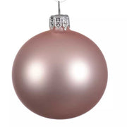 PALLINA DI NATALE IN VETRO ROSA OPACO 8CM
