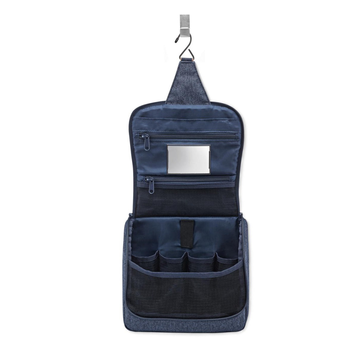 TOILETBAG HERRINGBONE DARK BLUE