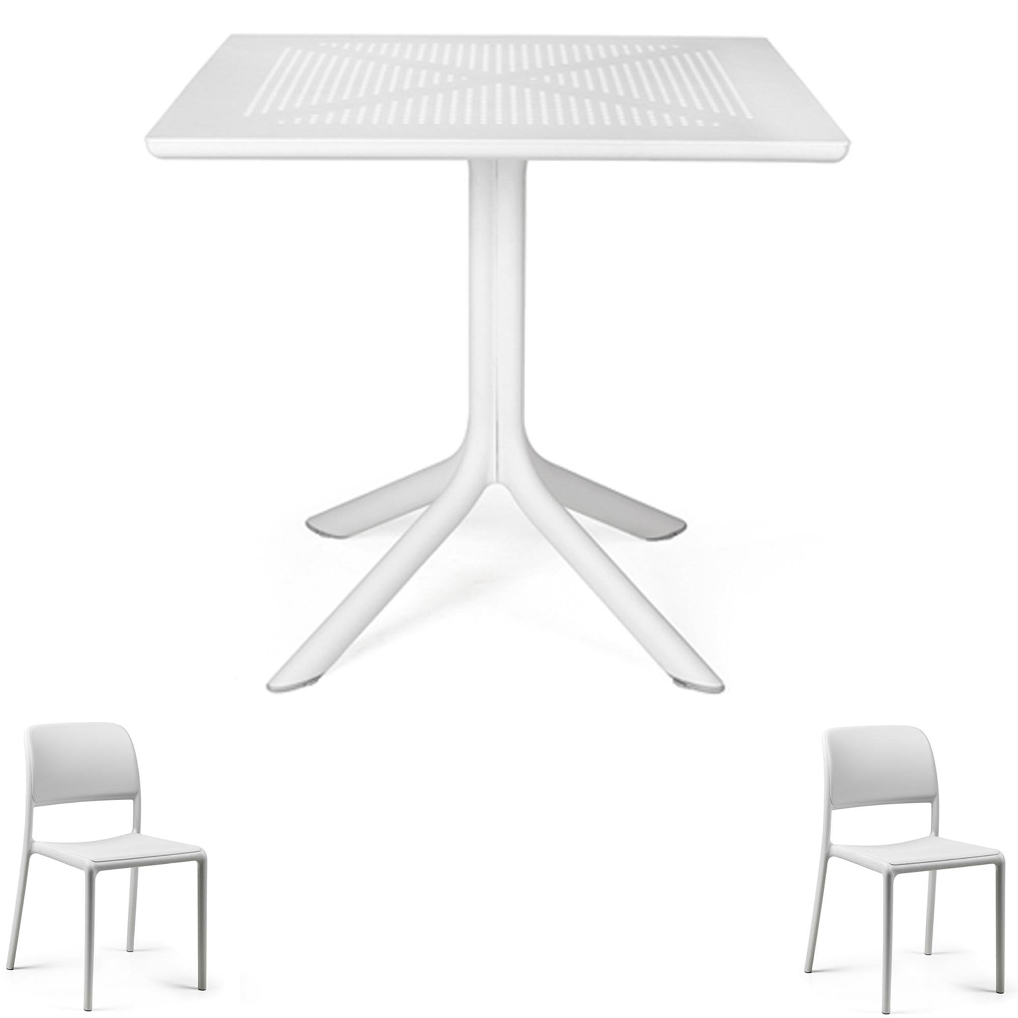 OFFERTA TAVOLO CLIP 80X80 + 2 SEDIE RIVA BISTROT COLORE A SCELTA