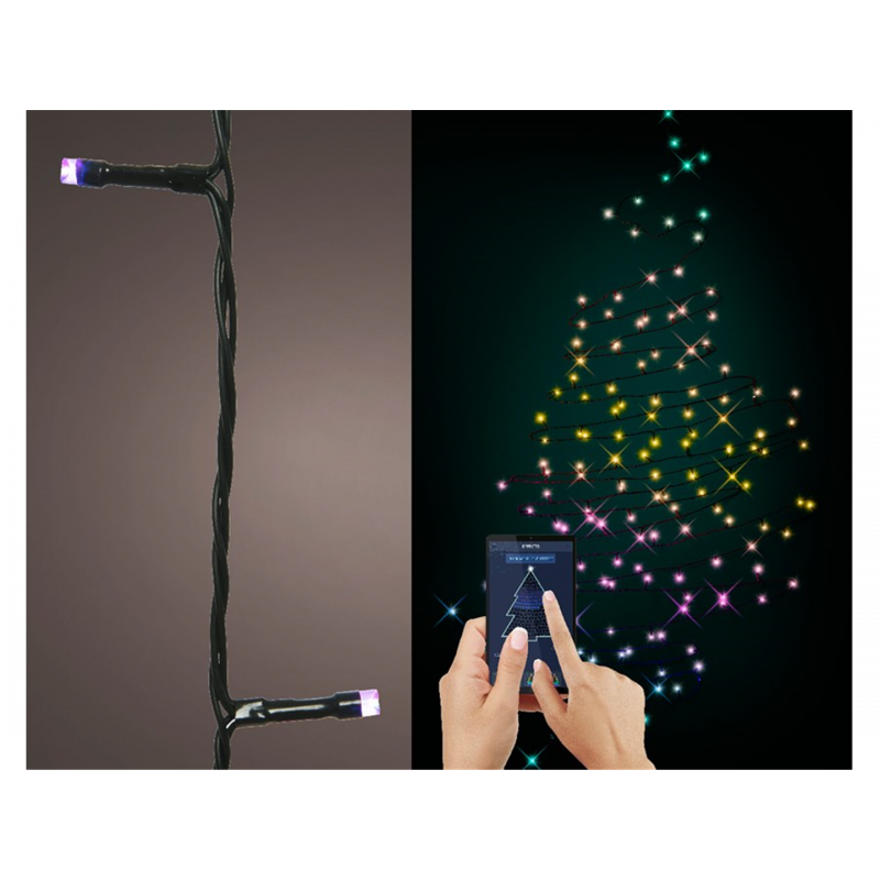 LUCI DI NATALE 100 LED MULTICOLOR CONTROLLABILI DA SMARTPHONE 990CM