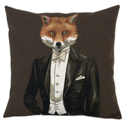 CUSCINO GOBELIN CON VOLPE IN SMOKING 45X45CM