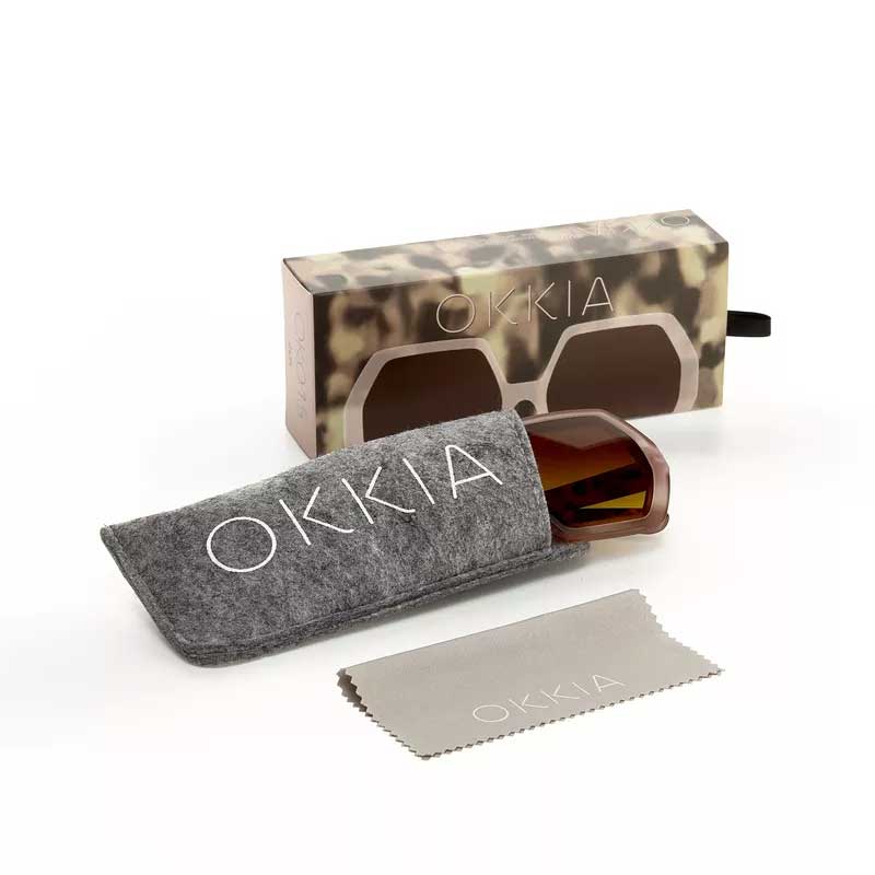 OKKIA OCCHIALE DA SOLE PREMIUM ESAGONALE EMMA PINK HAVANA OKKIA
