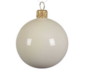 PALLINA DI NATALE IN VETRO BIANCO LANA LUCIDO 8CM