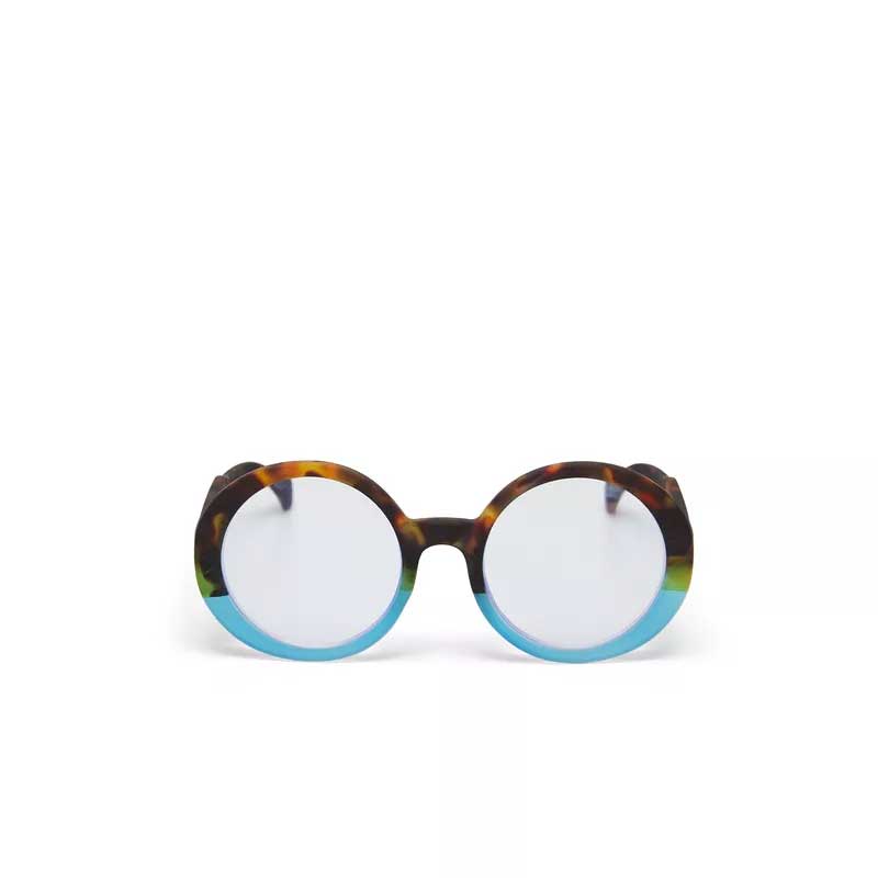 OCCHIALE DA LETTURA MODELLO LAURA COLORE HAVANA E BLU GRAD.+1.00 OKKIA
