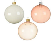PALLINA DI NATALE IN VETRO FUME' 8CM ASSORTITA