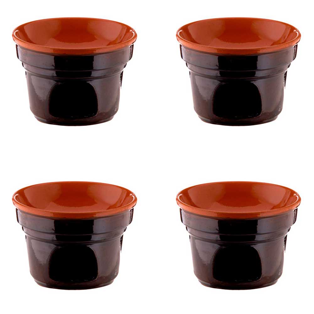 OFFERTA 4 FORNELLINI BAGNA CAUDA  CM 14 BRUNA TERRE D'UMBRIA