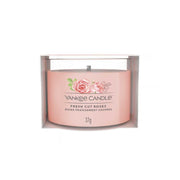 CANDELA VOTIVE IN VETRO SINGOLA FRESH CUT ROSES