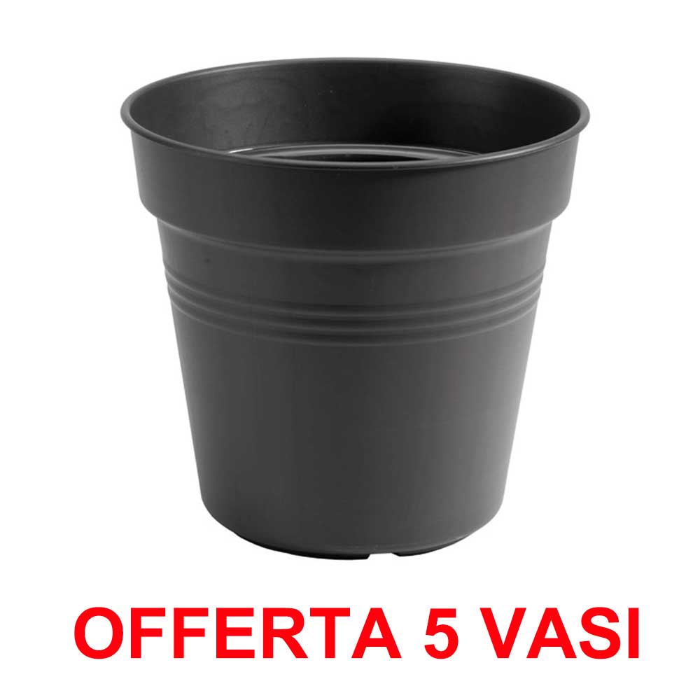 OFFERTA 5 VASO GREEN BASICS GROWPOT 15CM LIVING BLACK