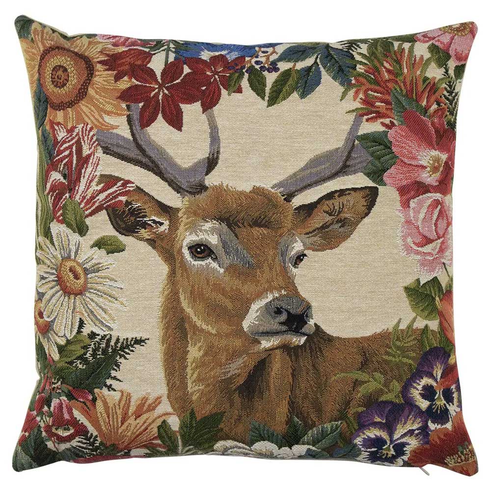 CUSCINO GOBELIN CON CERVO GAFF 45X45CM